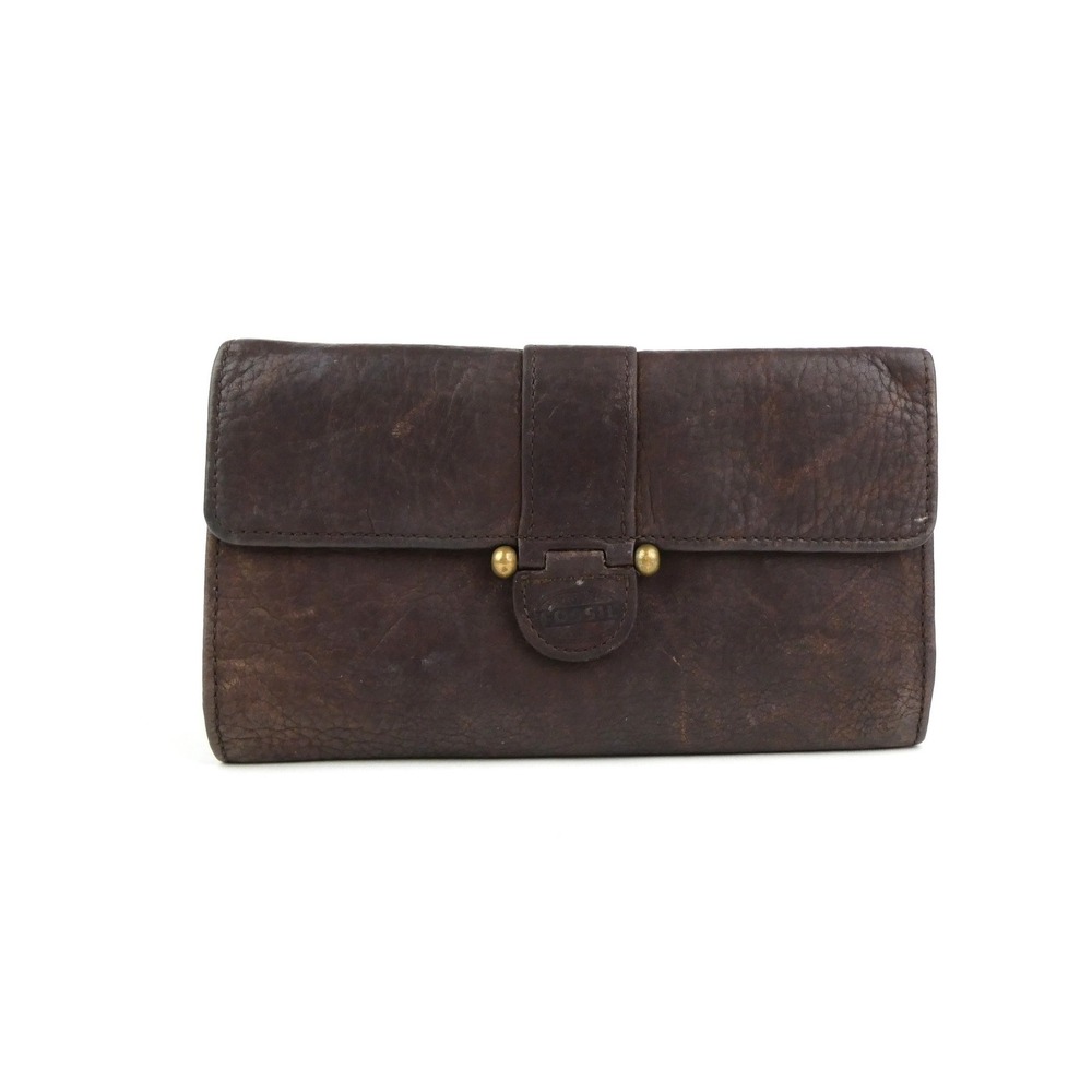 Fossil Brown Leather Trifold Wallet